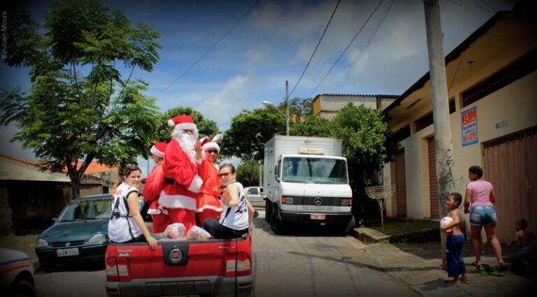 Vehicles rolling out in the Christmas motorcade