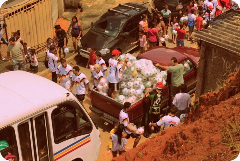 Volunteers unloading toys from the van
