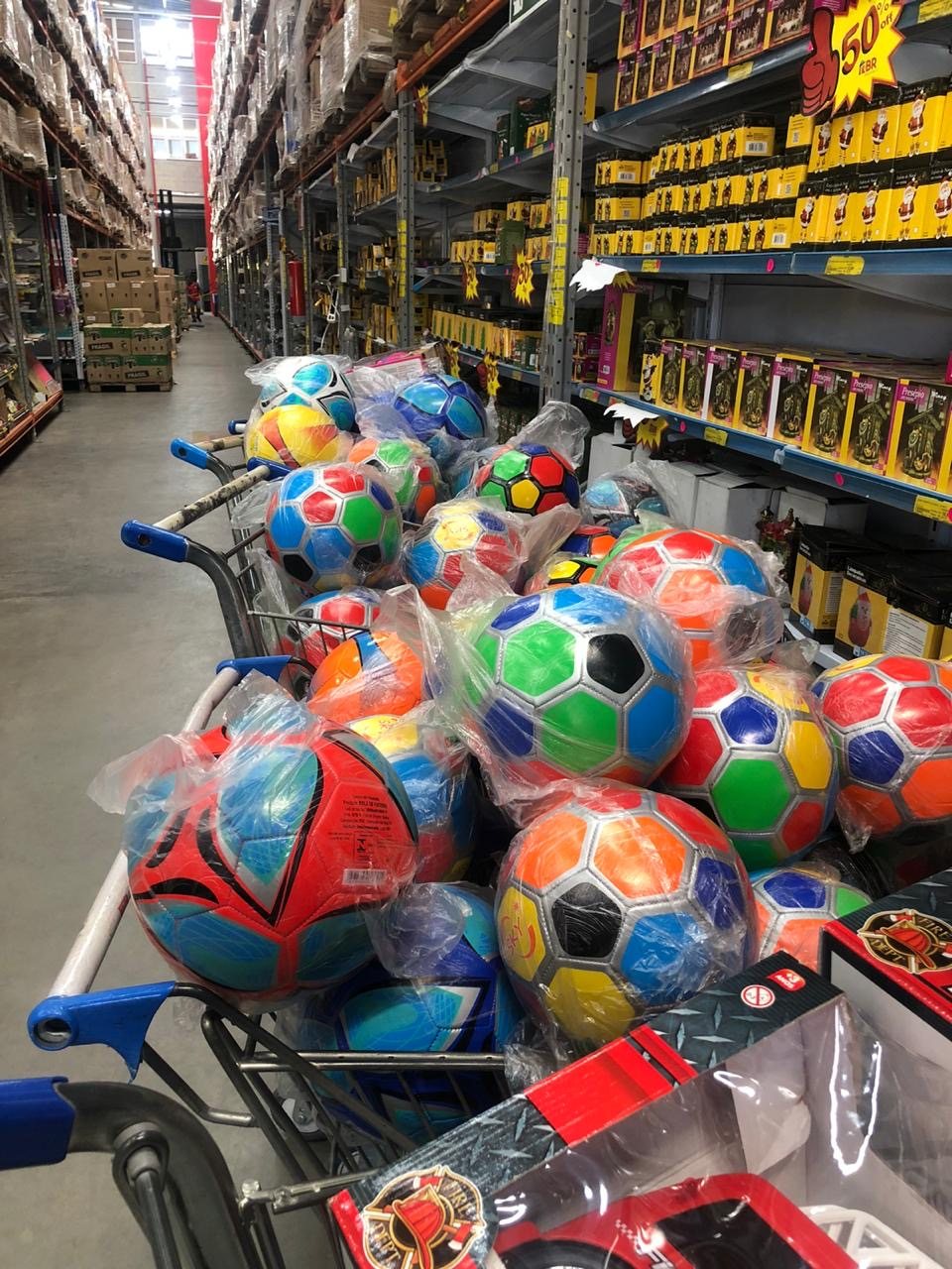Our shopping carts at the wholesaler, December 2019